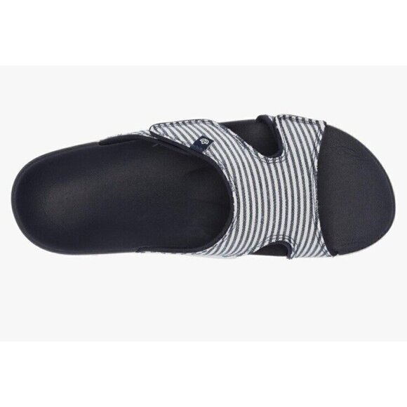 Spenco Nautical Navy Slide Sandal Womens‎ 9 D Arch Support Orthotic New - Picture 5 of 9